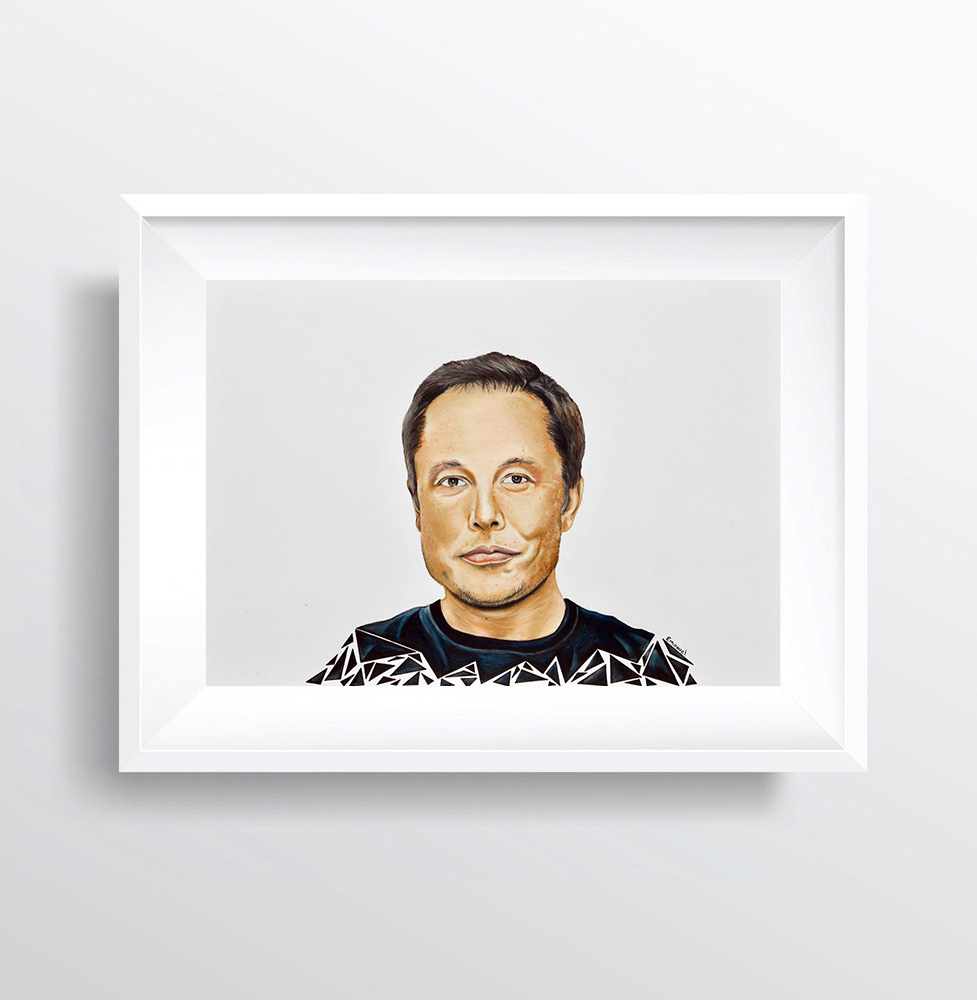 sketch of Elon Musk owner of the successful and large Tesla company in  South Africa 6944705 Vector Art at Vecteezy